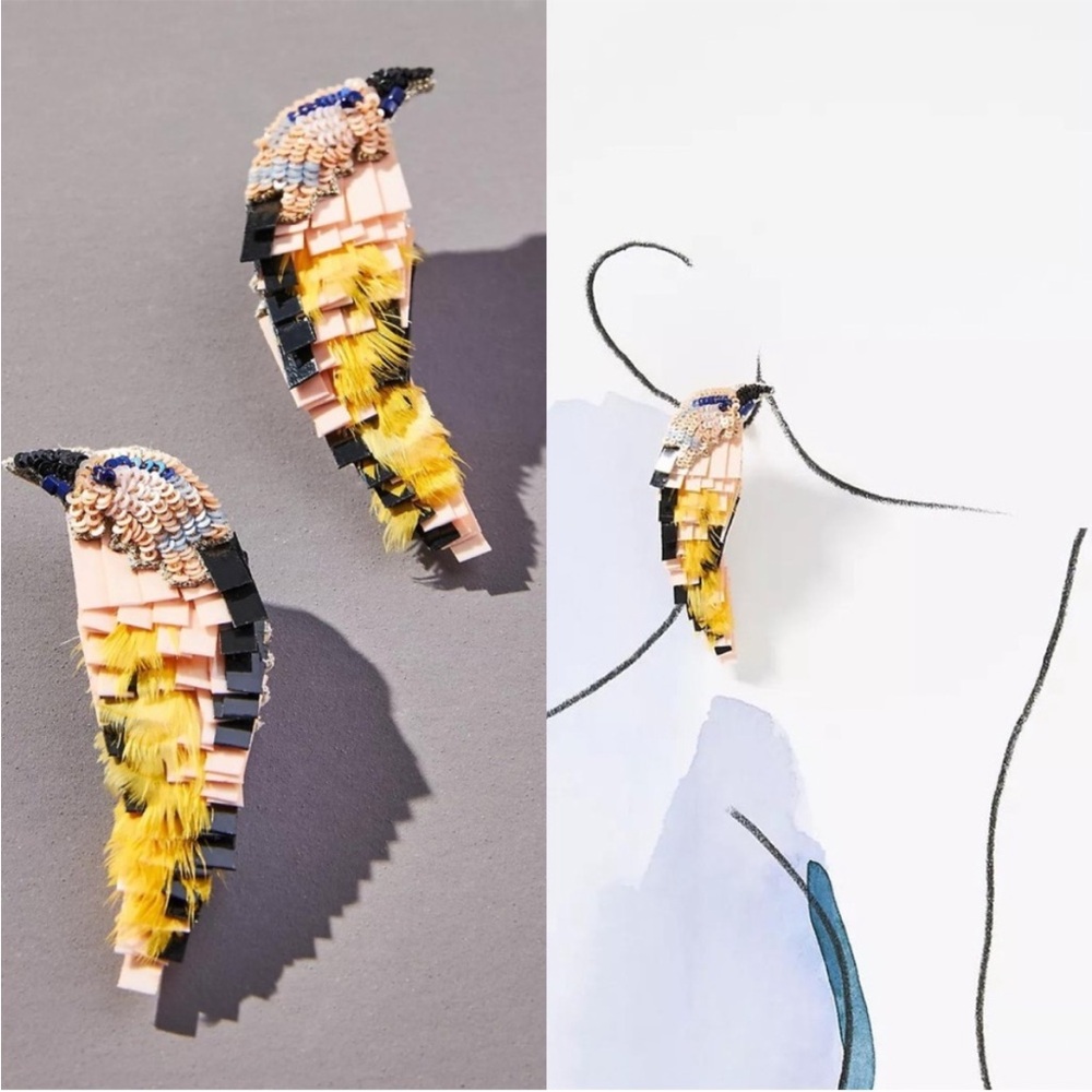 Mignonne Gavigan Bird Earrings in Toffee NEW‎